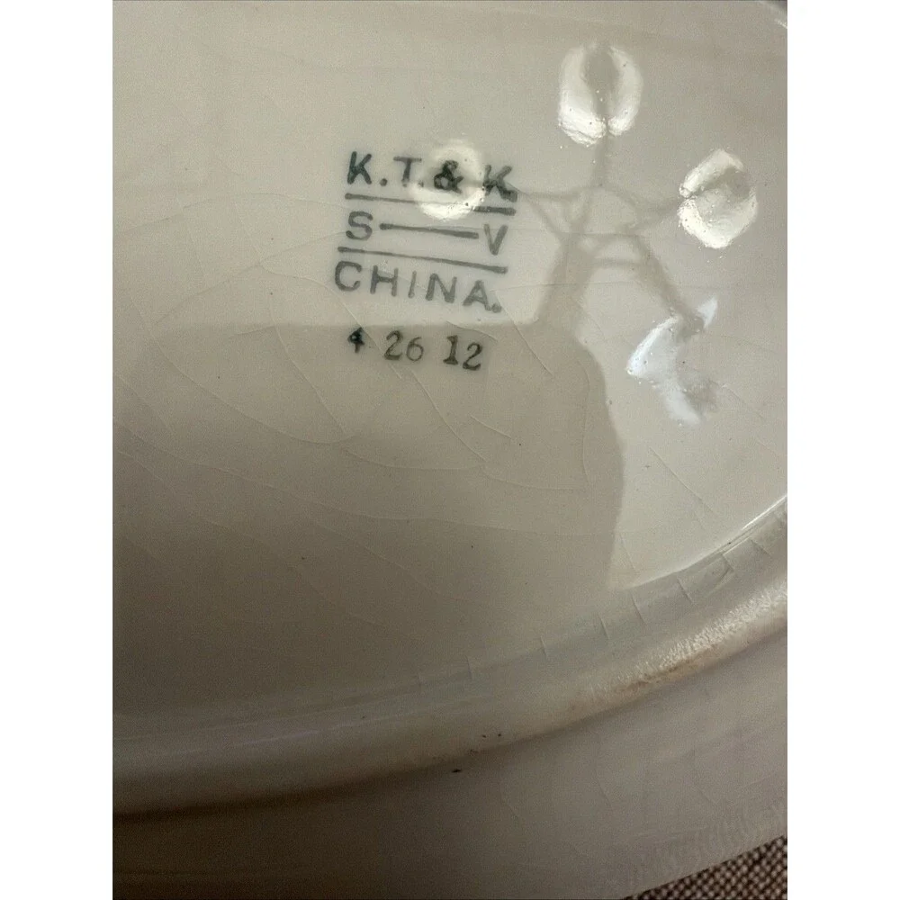 KNOWLES TAYLOR KNOWLES ANTIQUE KT&K S--V CHINA Platter 9” Rare 1912